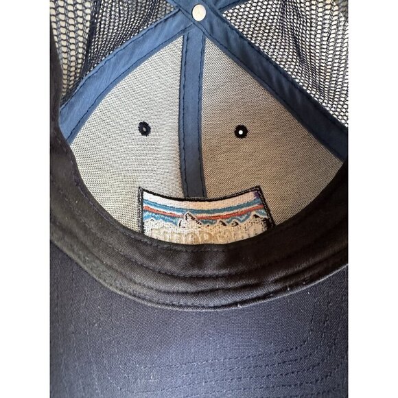 Patagonia Navy Blue Mesh Trucker Hat Adjustable Snapback Logo Cap Unisex - Picture 5 of 6